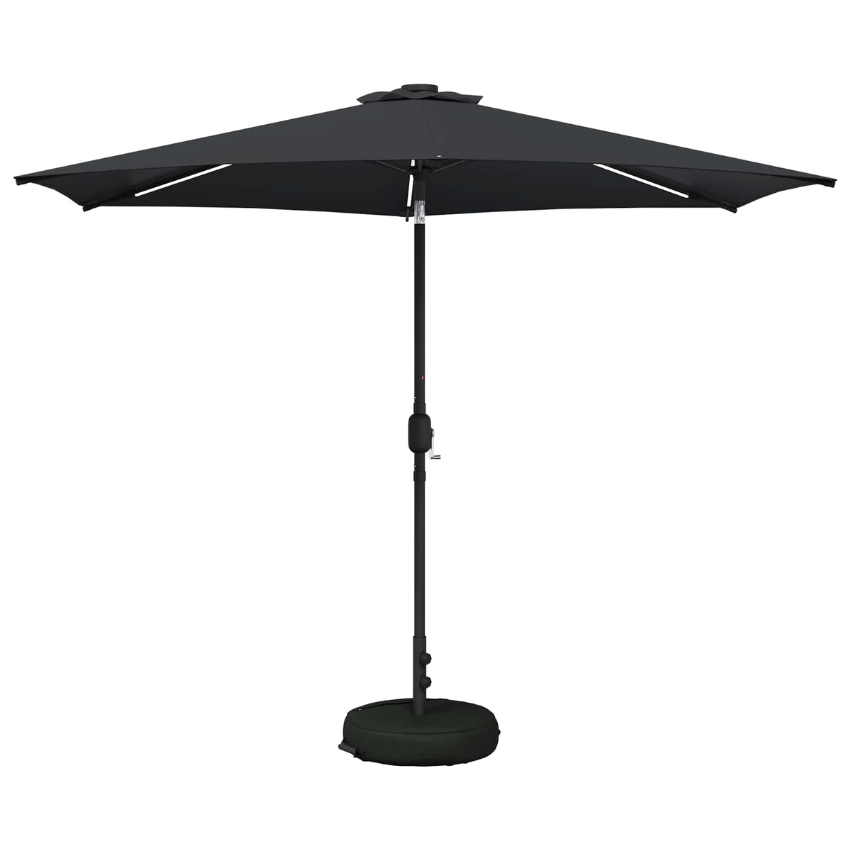 Garden Parasol with LED Lights and Base Polyester Drop 3 m Anthracite 3 m