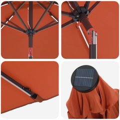 vidaXL Garden Parasol with LED Lights and Base 300 x 300 cm Polyester 6