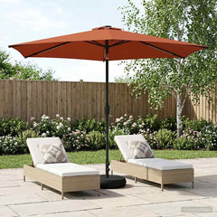 vidaXL Garden Parasol with LED Lights and Base 300 x 300 cm Polyester 1