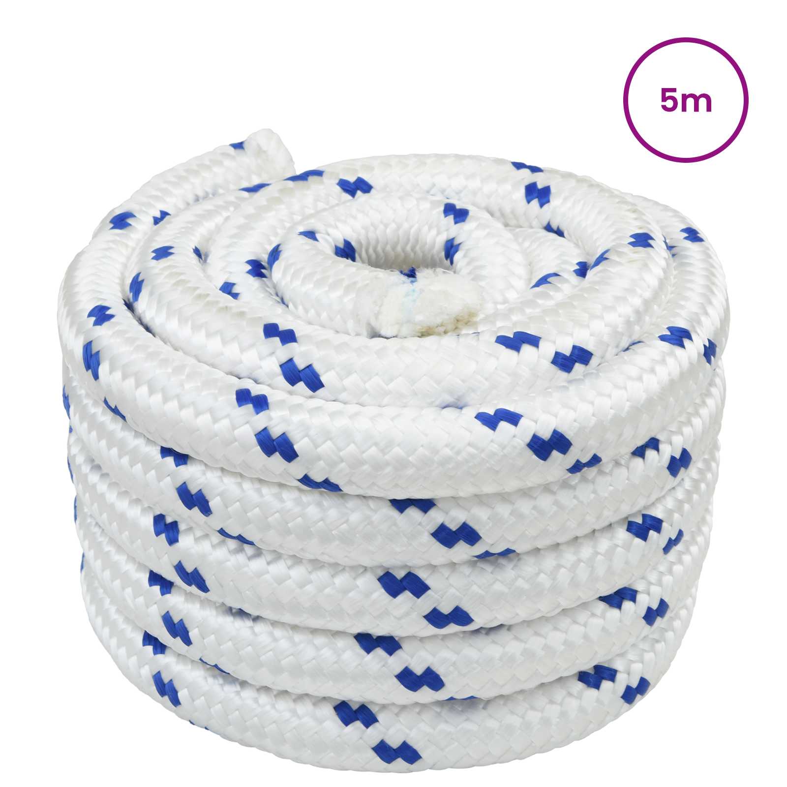 vidaXL Boat Rope 5 mm 5 m White and Blue 2