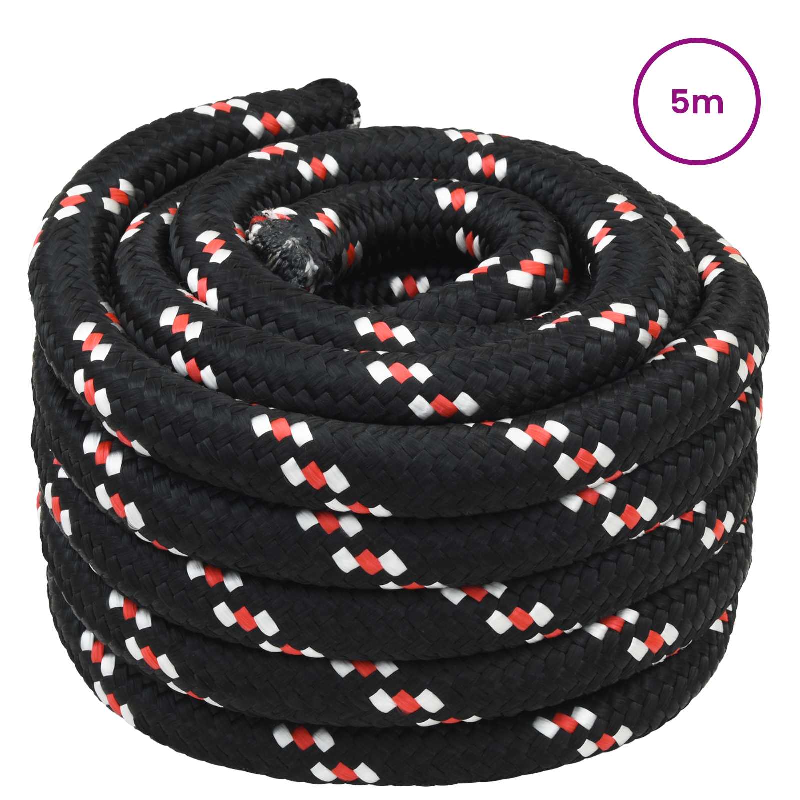 vidaXL Boat Rope 6 mm 5 m Black and Red 2