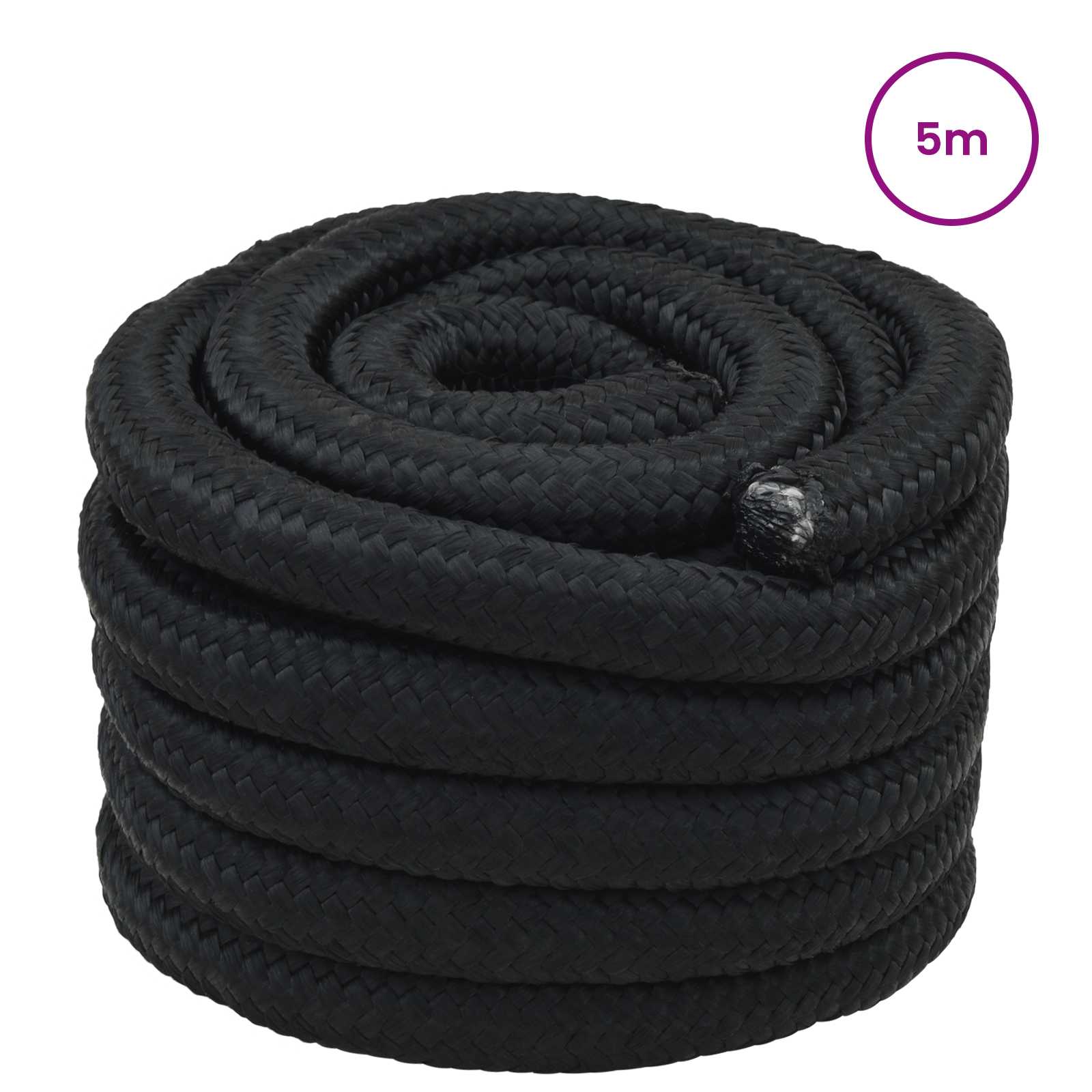 vidaXL Boat Rope 5 mm 5 m Black 2