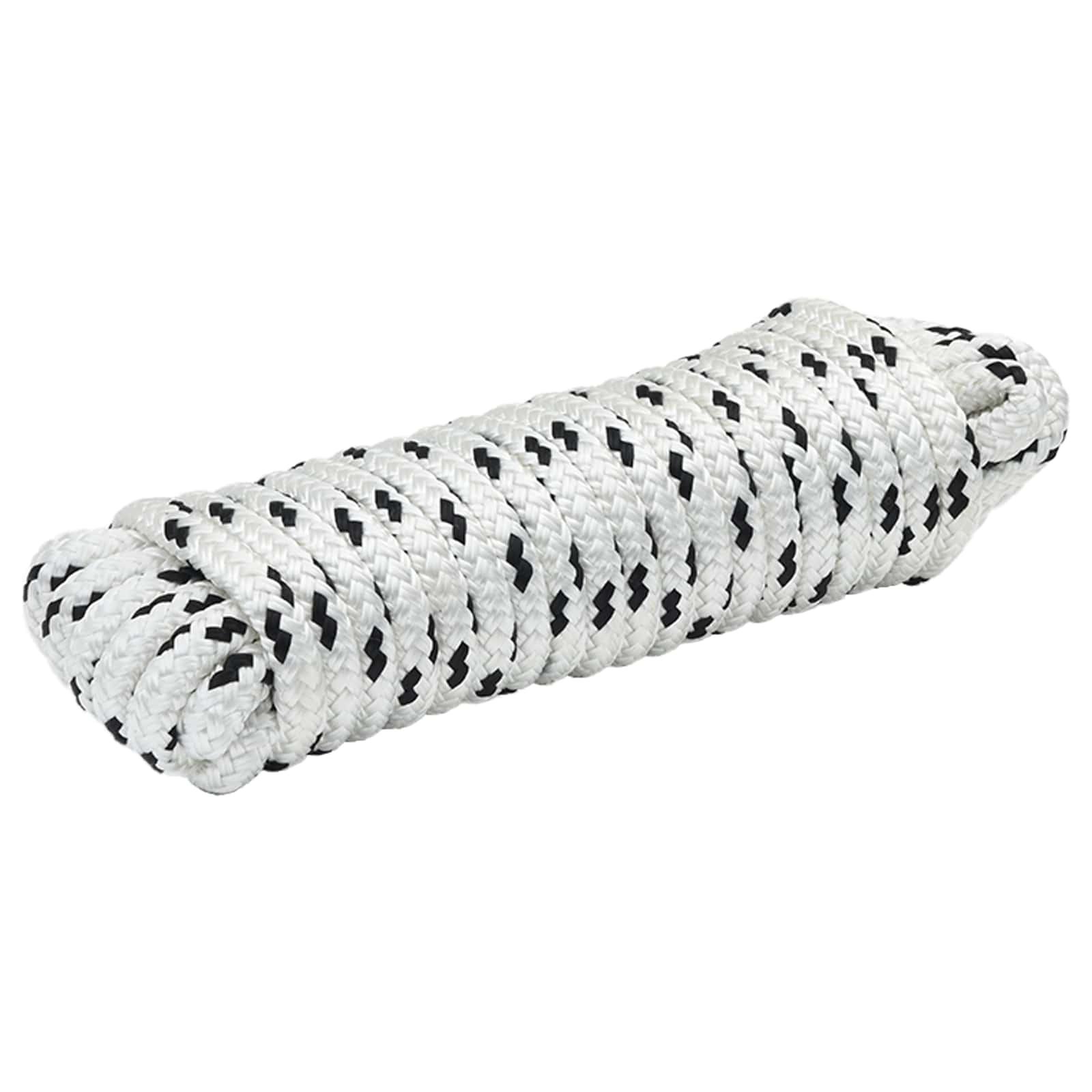 vidaXL Boat Rope 12 mm 9 m White and Black Polyester 3