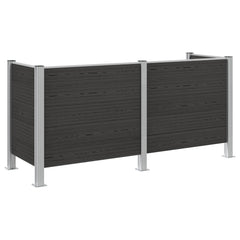 Garbage Bin Fence 85 x 85 x 115 cm Aluminium and WPC Grey 237 cm U shape