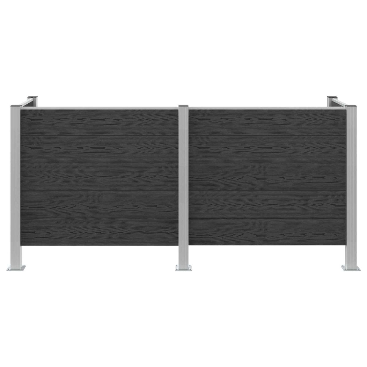 Garbage Bin Fence 85 x 85 x 115 cm Aluminium and WPC Grey 237 cm U shape