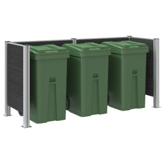 Garbage Bin Fence 85 x 85 x 115 cm Aluminium and WPC Grey 237 cm U shape