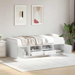 Daybed with Drawers without Mattress Length 200 cm White 80 cm