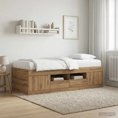 Daybed with Drawers without Mattress Length 200 cm Artisan oak 80 cm