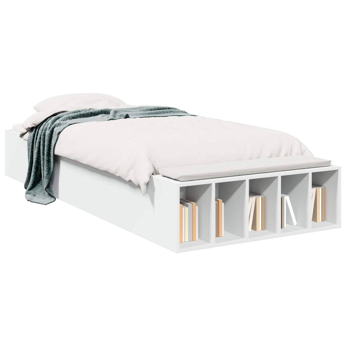 Bed Frame with Storage 80 x 200 cm Engineered Wood White