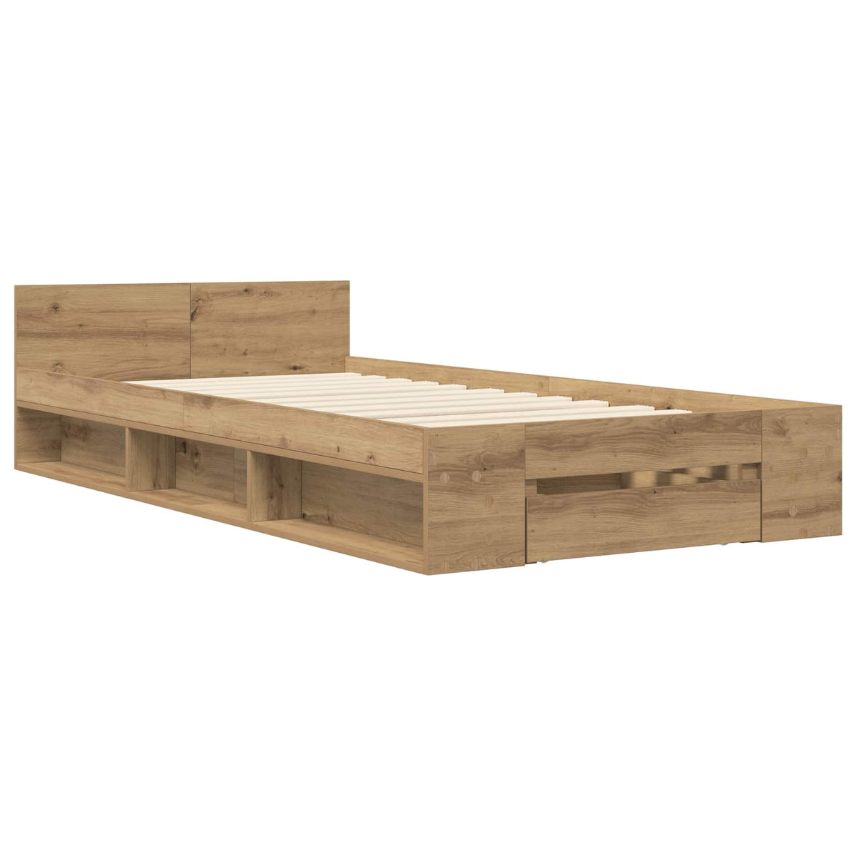 vidaXL Bed Frame with Storage Artisian Oak 80 x 200 cm Engineered Wood 3