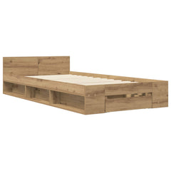 vidaXL Bed Frame with Storage Artisian Oak 80 x 200 cm Engineered Wood 3