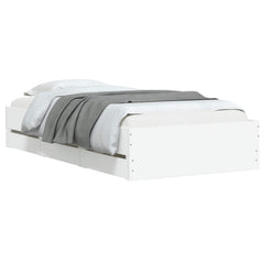 Bed Frame with Storage with Drawer Engineered wood Length 200 cm Width 80 cm White