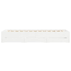 Bed Frame with Storage with Drawer Engineered wood Length 200 cm Width 80 cm White