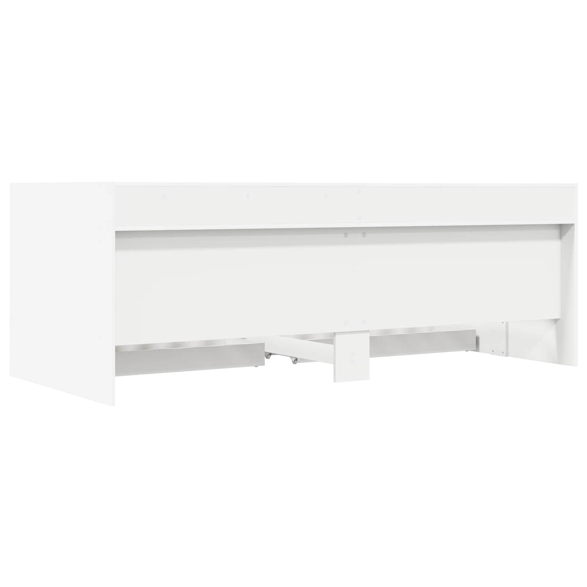 Daybed with Drawer with Shelf Engineered Wood Length 200 cm Width 80 cm White