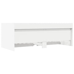 Daybed with Drawer with Shelf Engineered Wood Length 200 cm Width 80 cm White