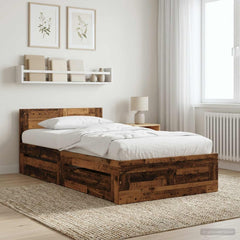 vidaXL Bed Frame with Drawer 2 pcs Old Wood Engineered Wood 1