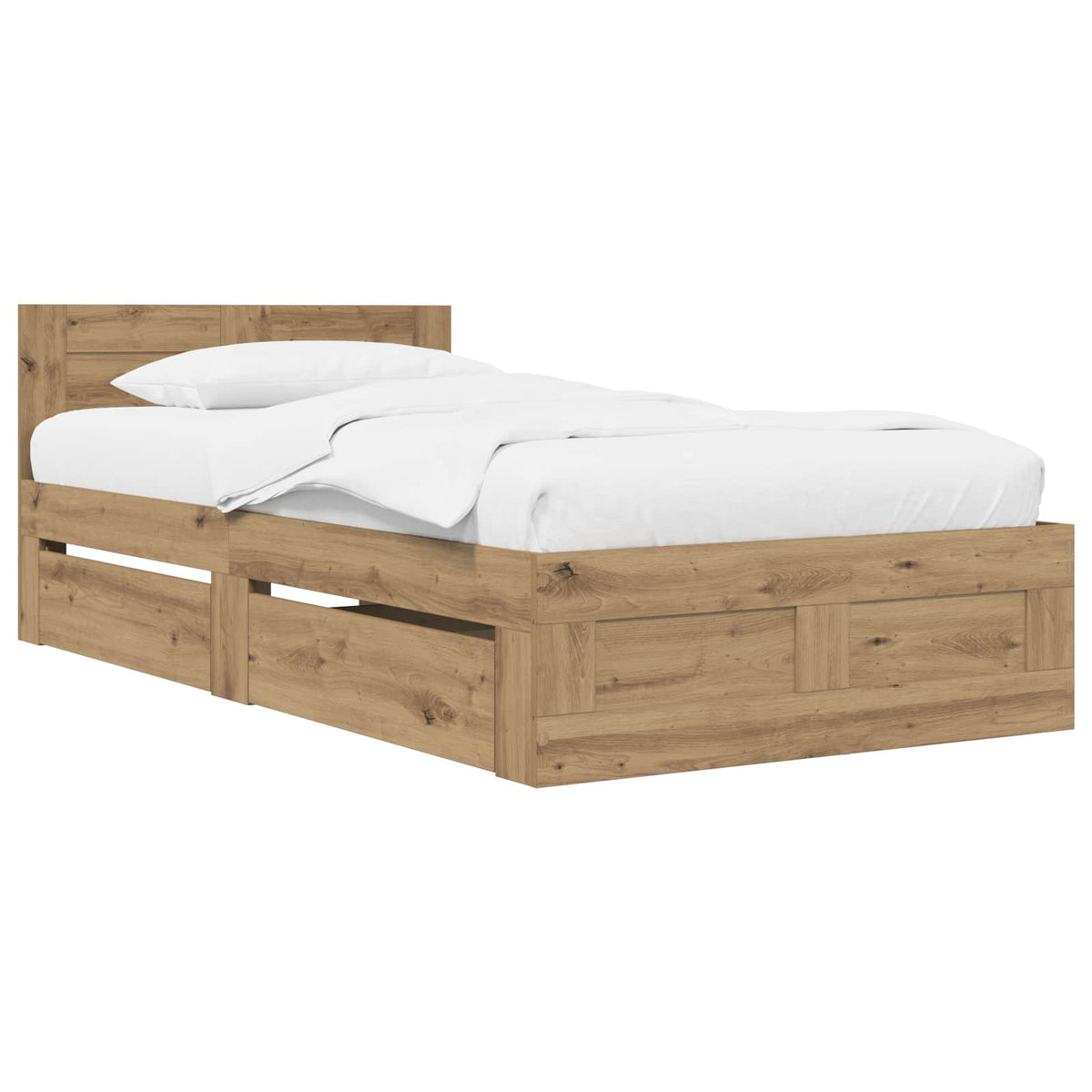 vidaXL Bed Frame with Drawer 2 pcs Artisian Oak Engineered Wood 2