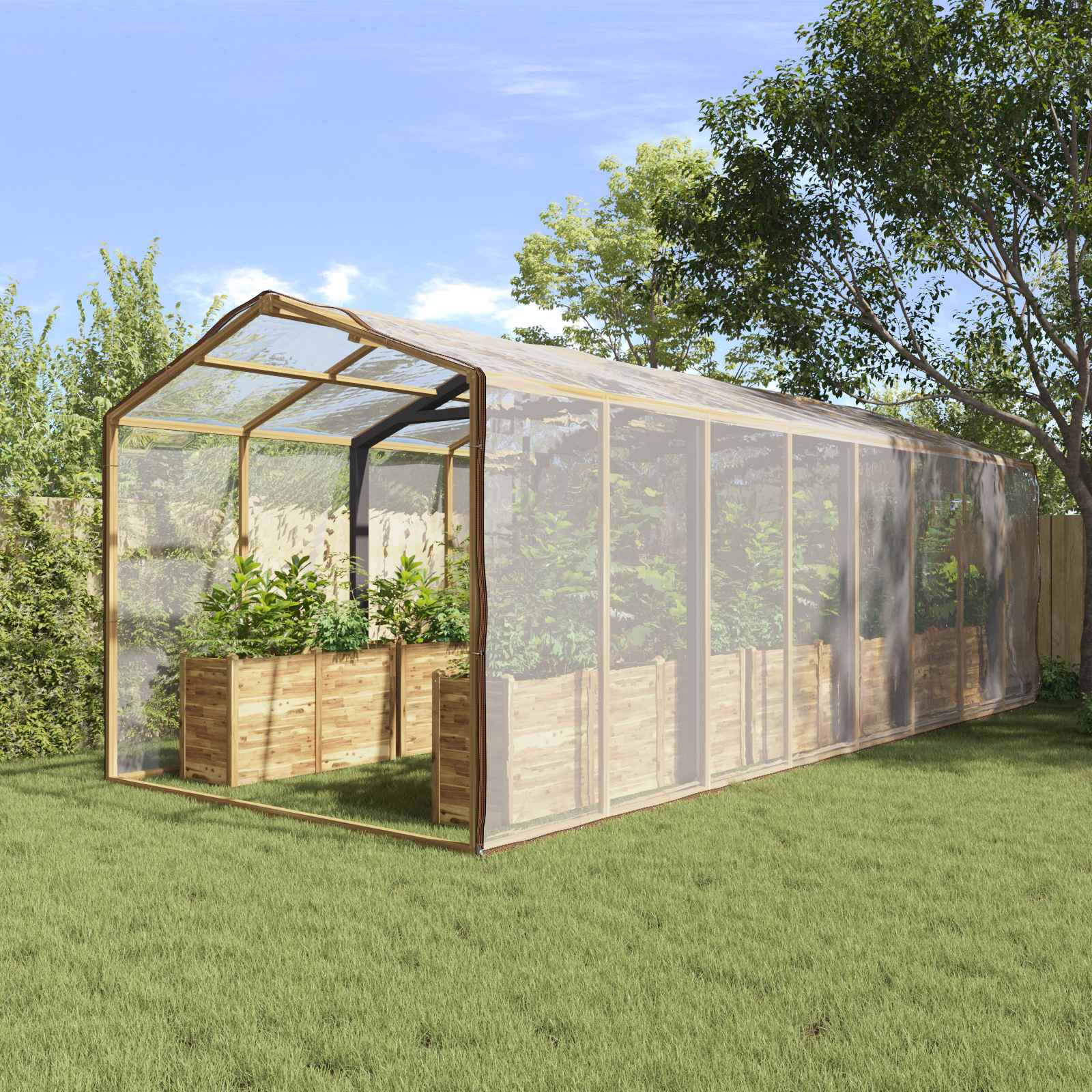 vidaXL Plant Cover Transparent 6 x 6 m PE 1