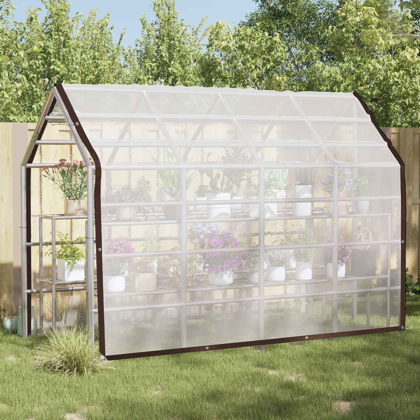 vidaXL Plant Cover Transparent 5 x 3.5 m PE 1