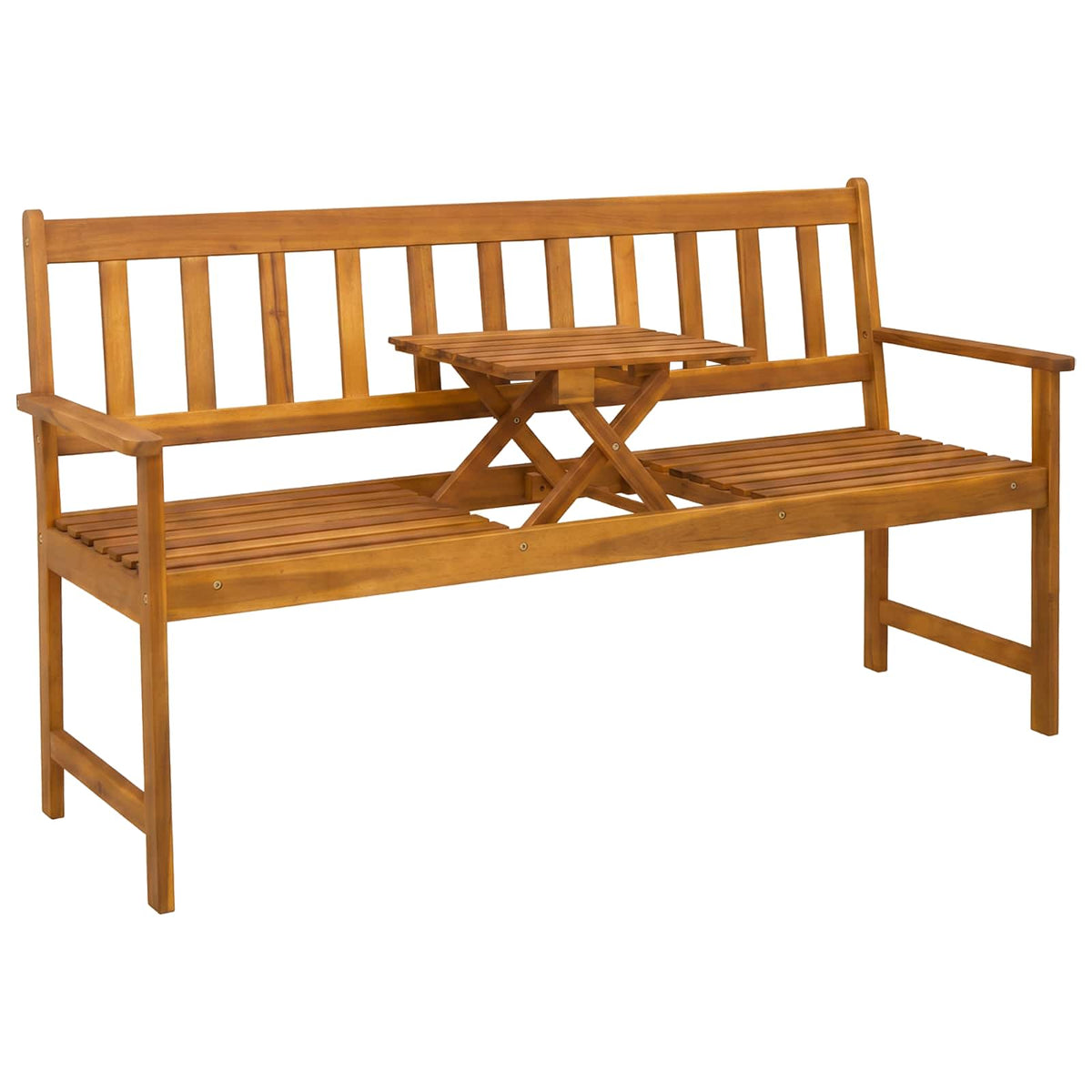 vidaXL Garden bench 158 x 55 x 89 cm Solid Acacia Wood Natural 2