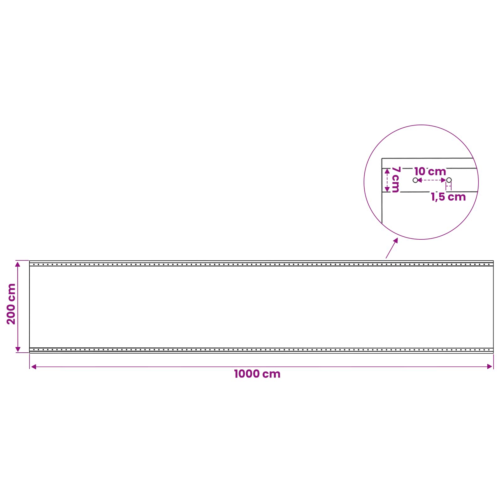 vidaXL Tarpaulin with Eyelets Green 2 x 10 m 260 gsm PE 6