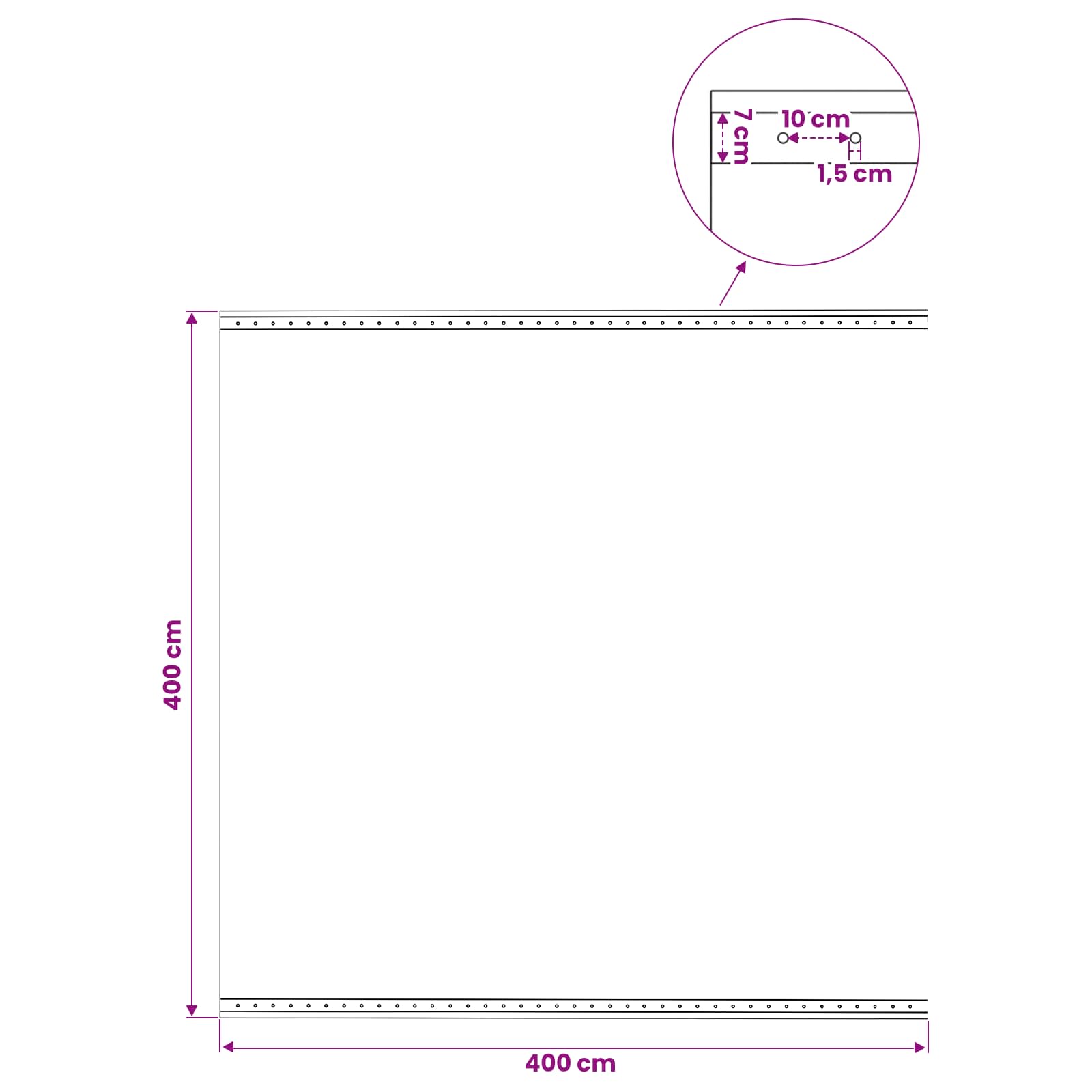 vidaXL Tarpaulin with Eyelets Green 4 x 4 m 260 gsm PE 6