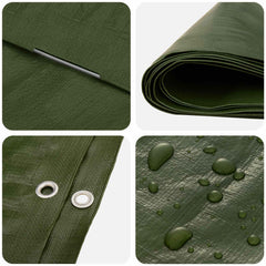 vidaXL Tarpaulin with Eyelets Green 8 x 8 m 180 gsm PE 4