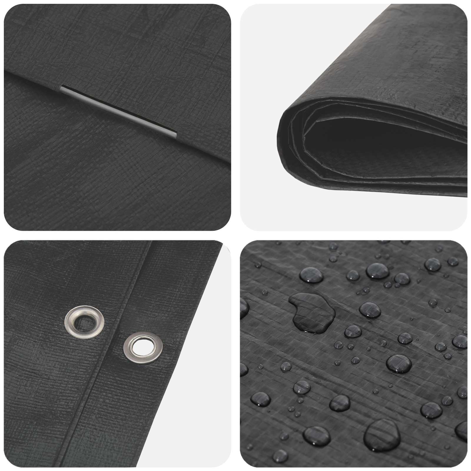 vidaXL Tarpaulin with Eyelets Anthracite Grey 6 x 10 m 90 gsm PE 4