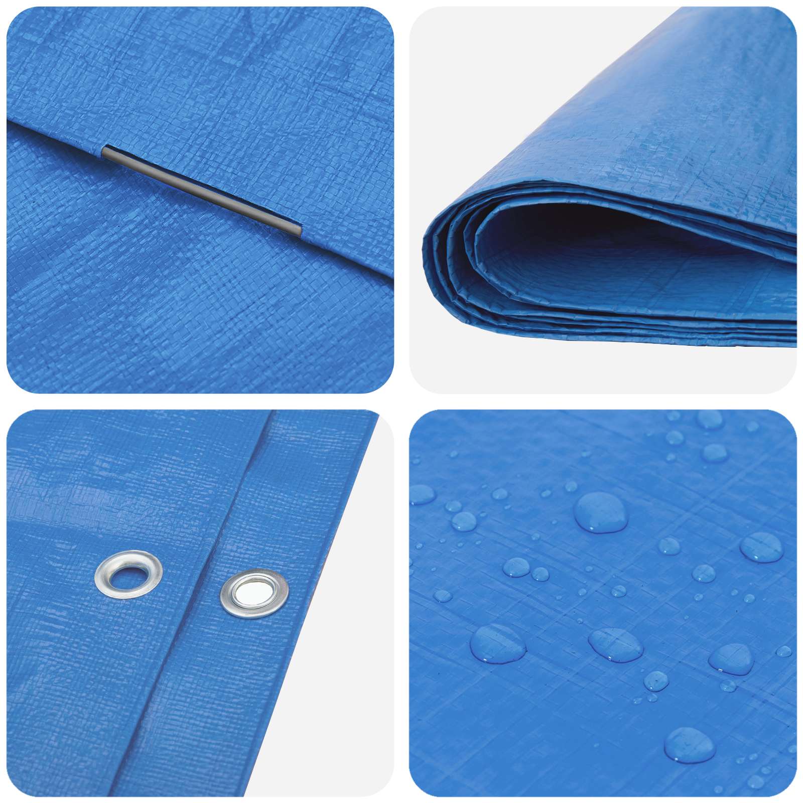vidaXL Tarpaulin with Eyelets Blue 8 x 8 m 90 gsm PE 4