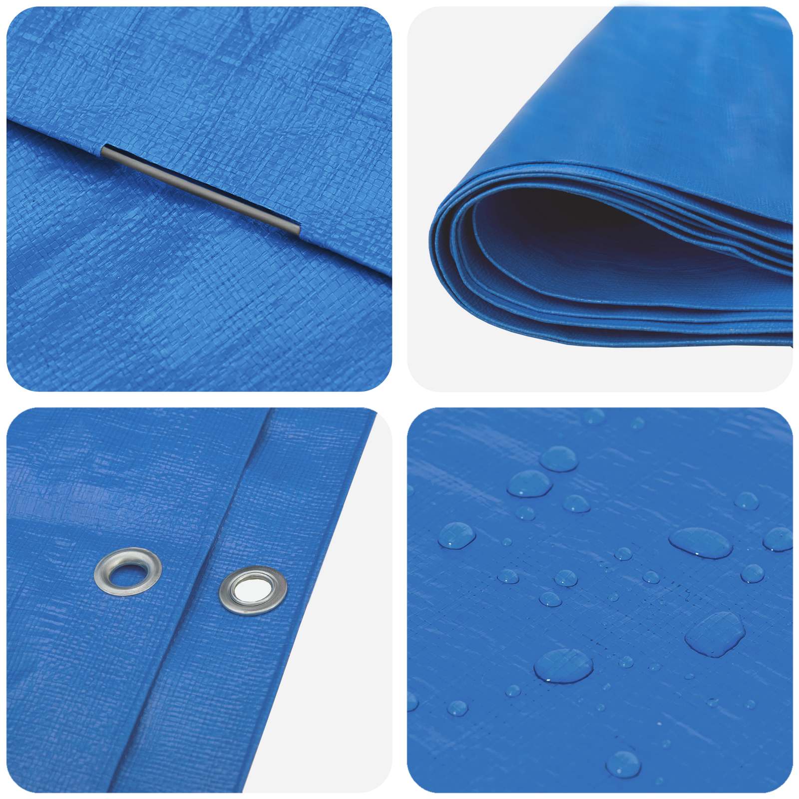 vidaXL Tarpaulin with Eyelets Blue 4 x 8 m 180 gsm PE 4