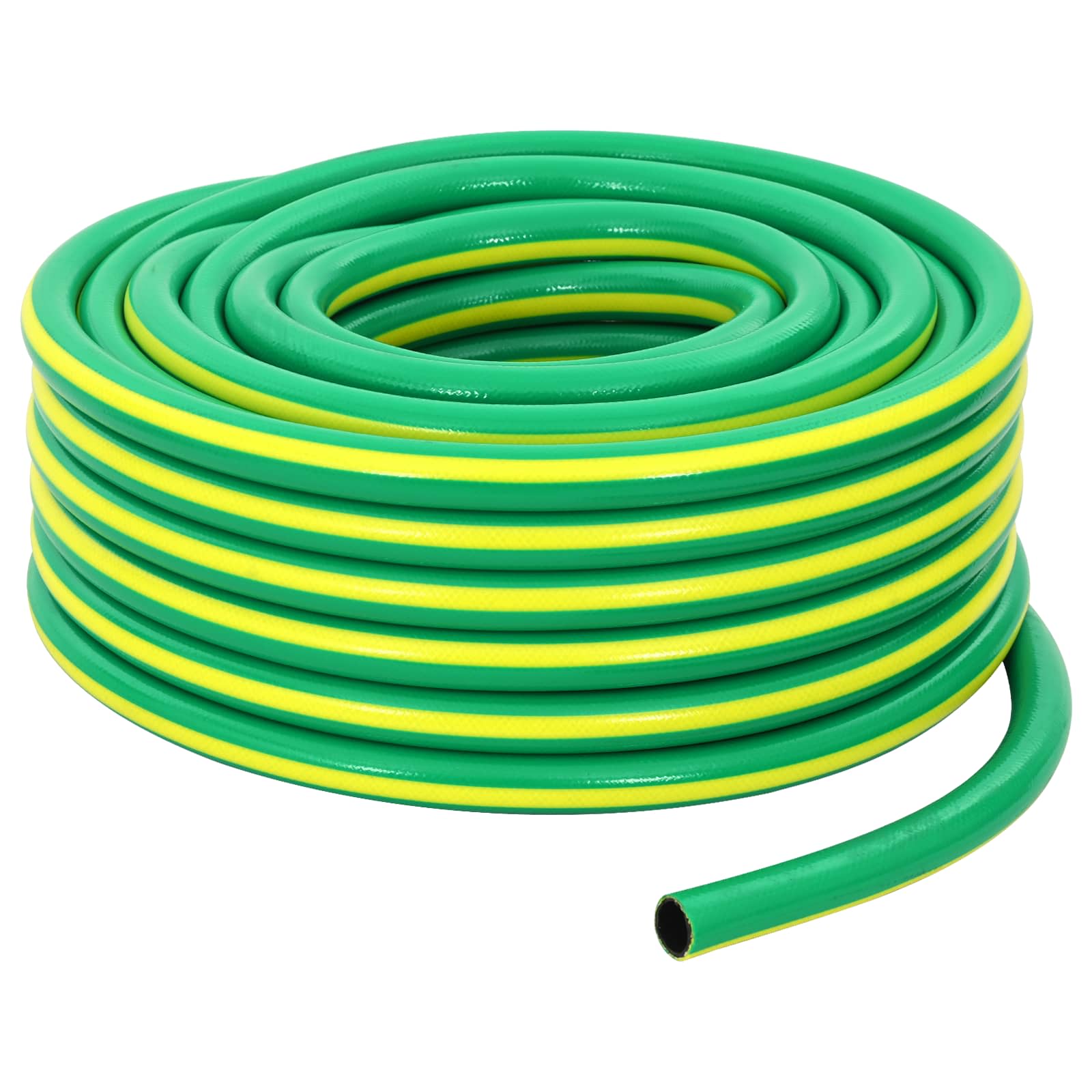 vidaXL Garden Hose 5-Ply Green and Yellow 25 mm PVC 1