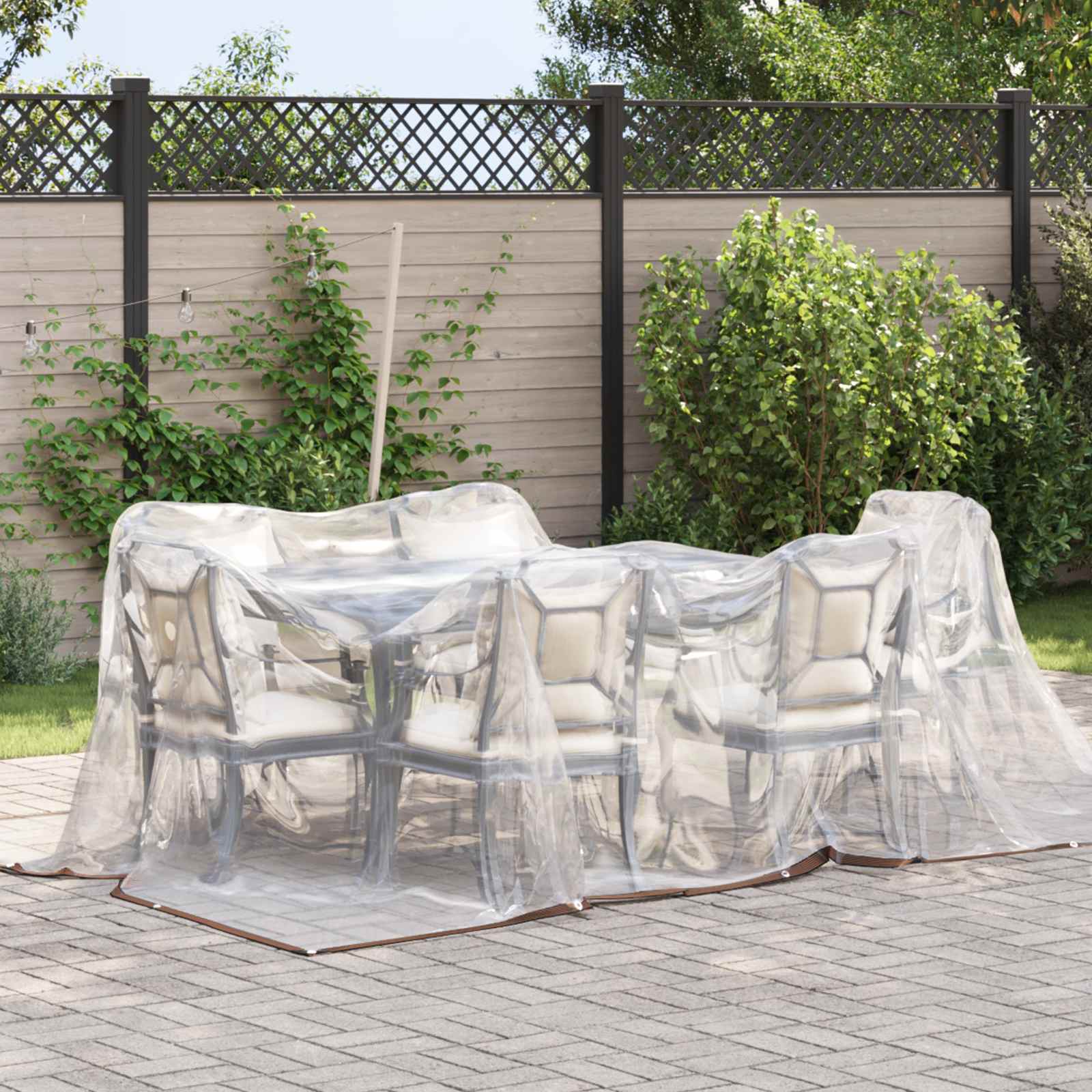 vidaXL Tarpaulin Transparent 5 x 3.5 m PE 1