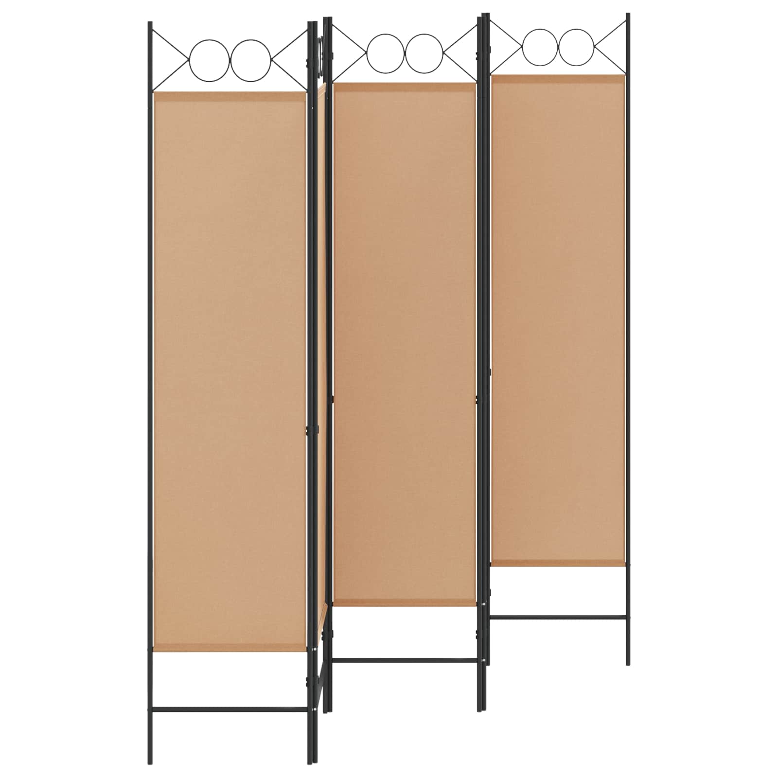 vidaXL 5-Panel Room Divider Beige 200 x 180 cm Fabric 2