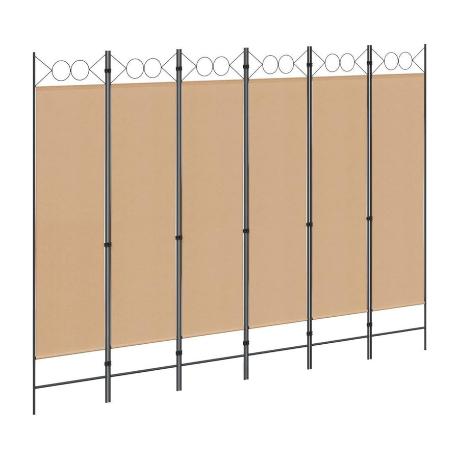 6-Panel Room Divider Beige