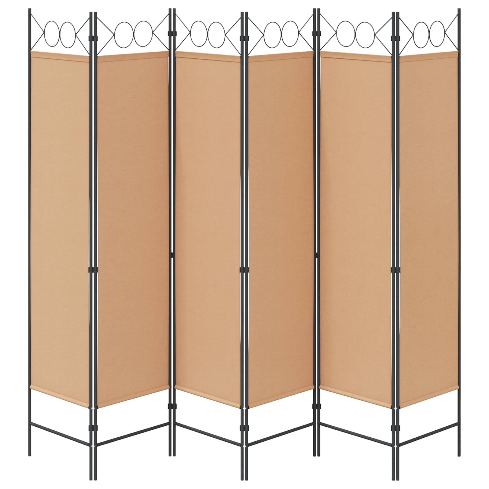 vidaXL 6-Panel Room Divider Beige 240 x 180 cm Fabric 5