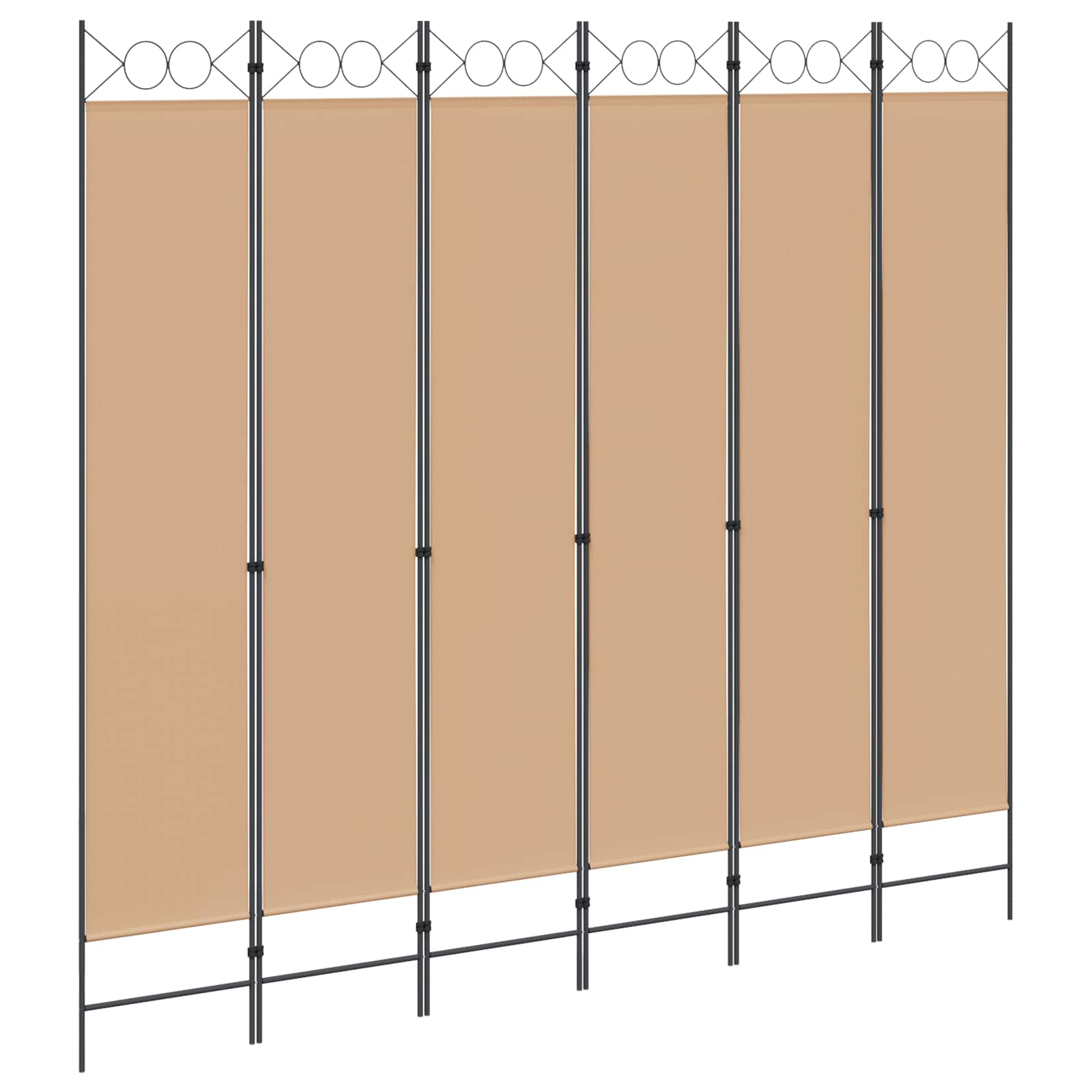 vidaXL 6-Panel Room Divider Beige 240 x 220 cm Fabric 2