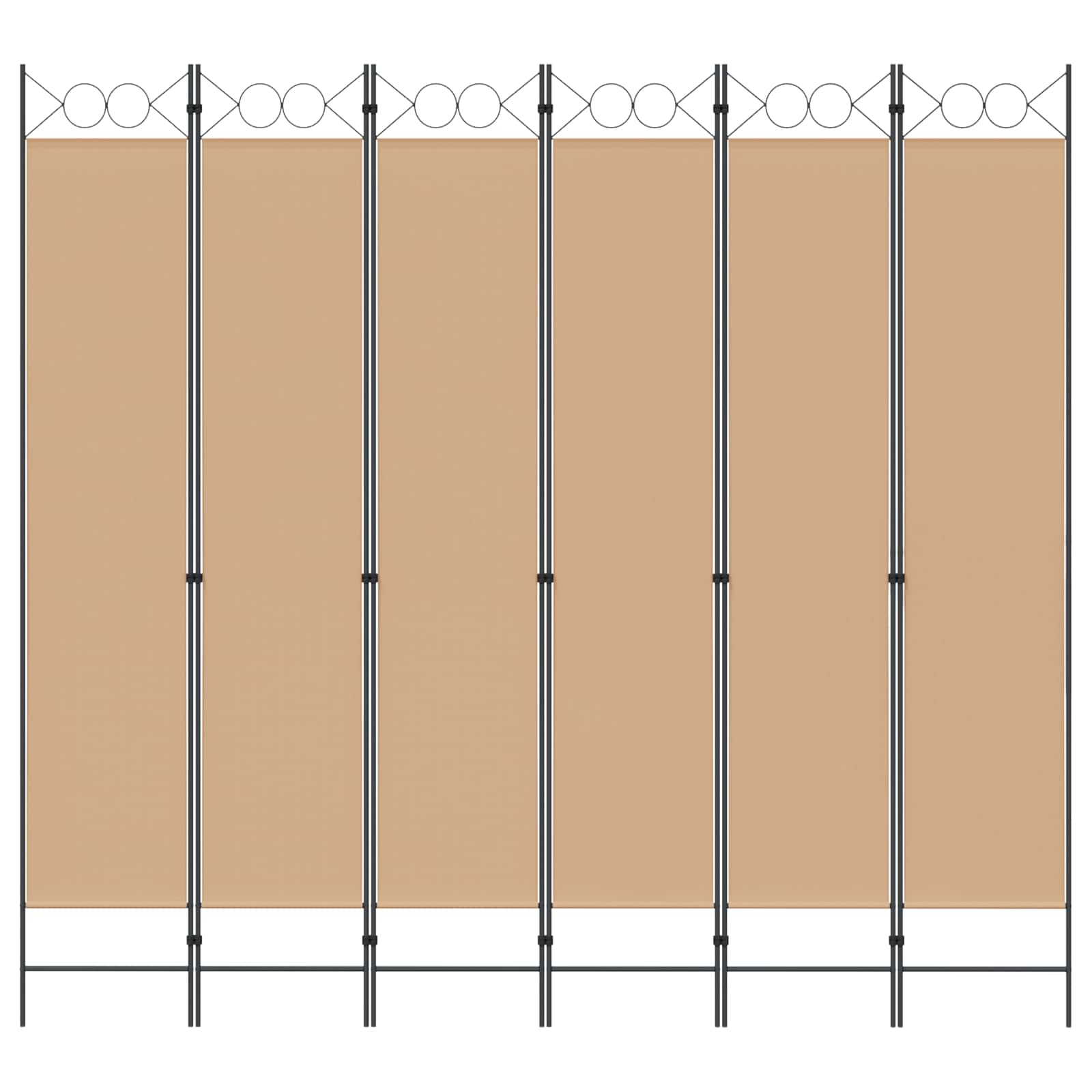 vidaXL 6-Panel Room Divider Beige 240 x 220 cm Fabric 4