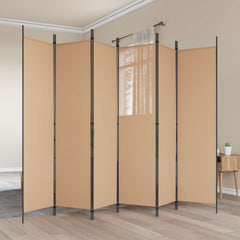 vidaXL 6-Panel Room Divider Beige 300 x 200 cm Fabric 1