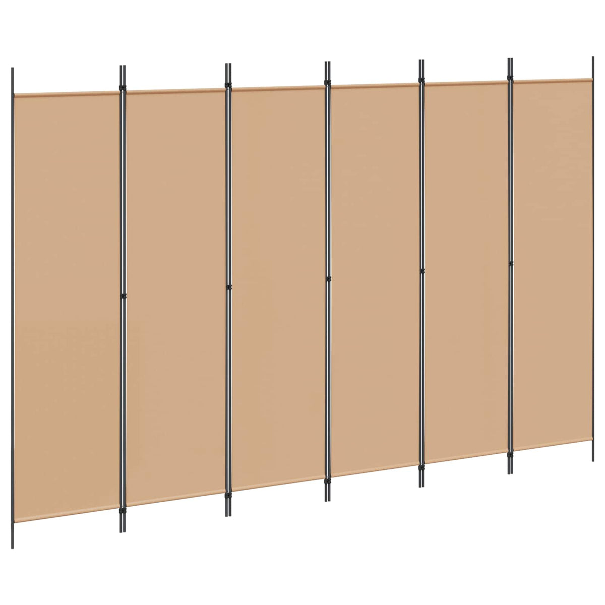 vidaXL 6-Panel Room Divider Beige 300 x 200 cm Fabric 2