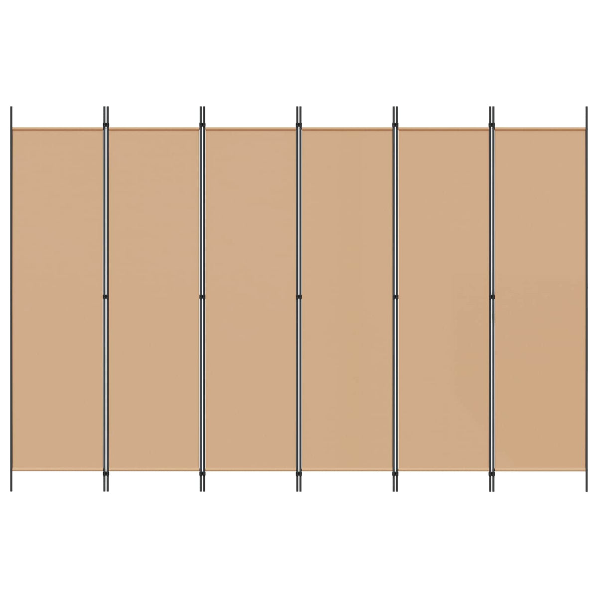 vidaXL 6-Panel Room Divider Beige 300 x 200 cm Fabric 4