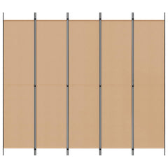 vidaXL Room Divider Beige 250 x 220 cm Fabric 4