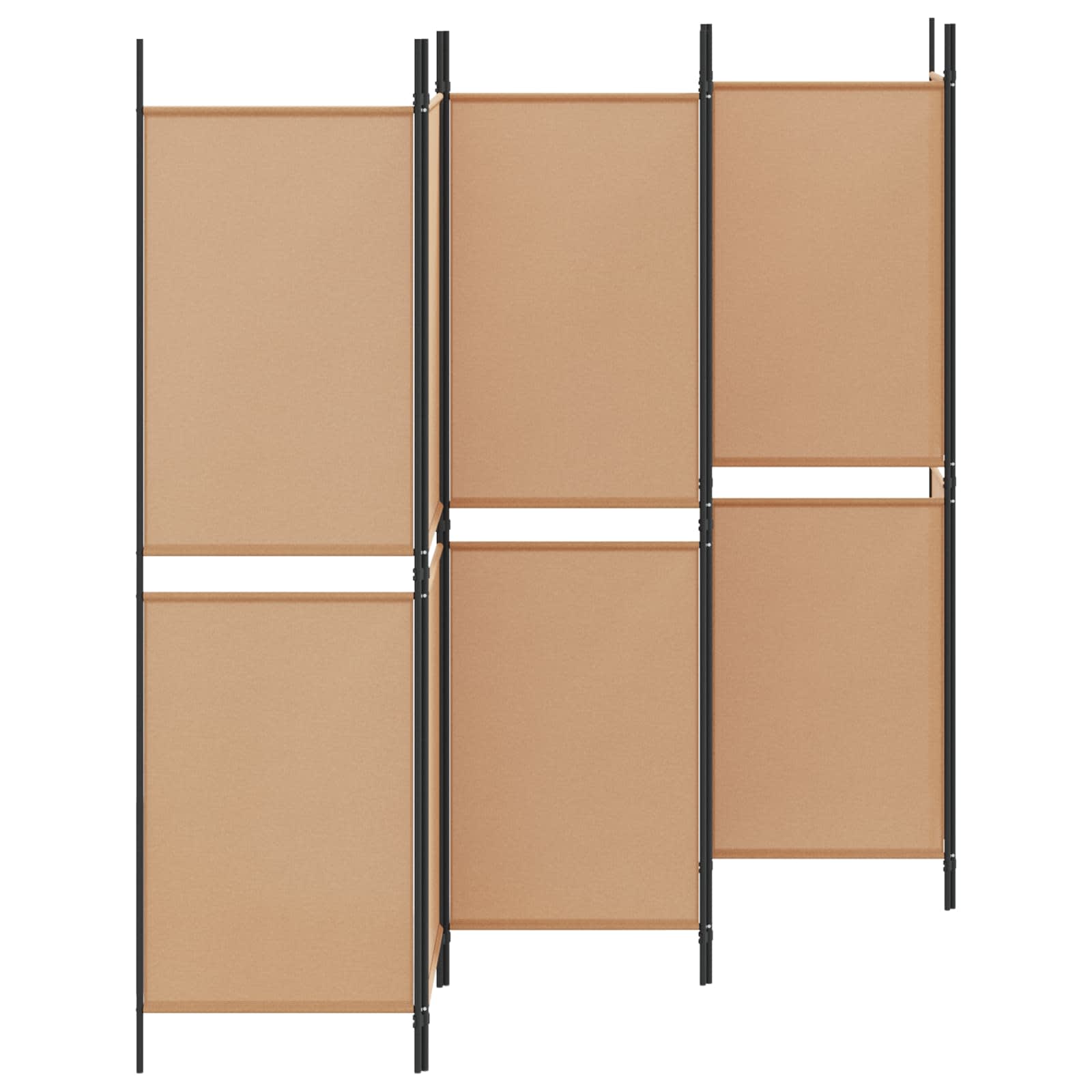 vidaXL 6-Panel Room Divider Beige 300 x 180 cm Fabric 3