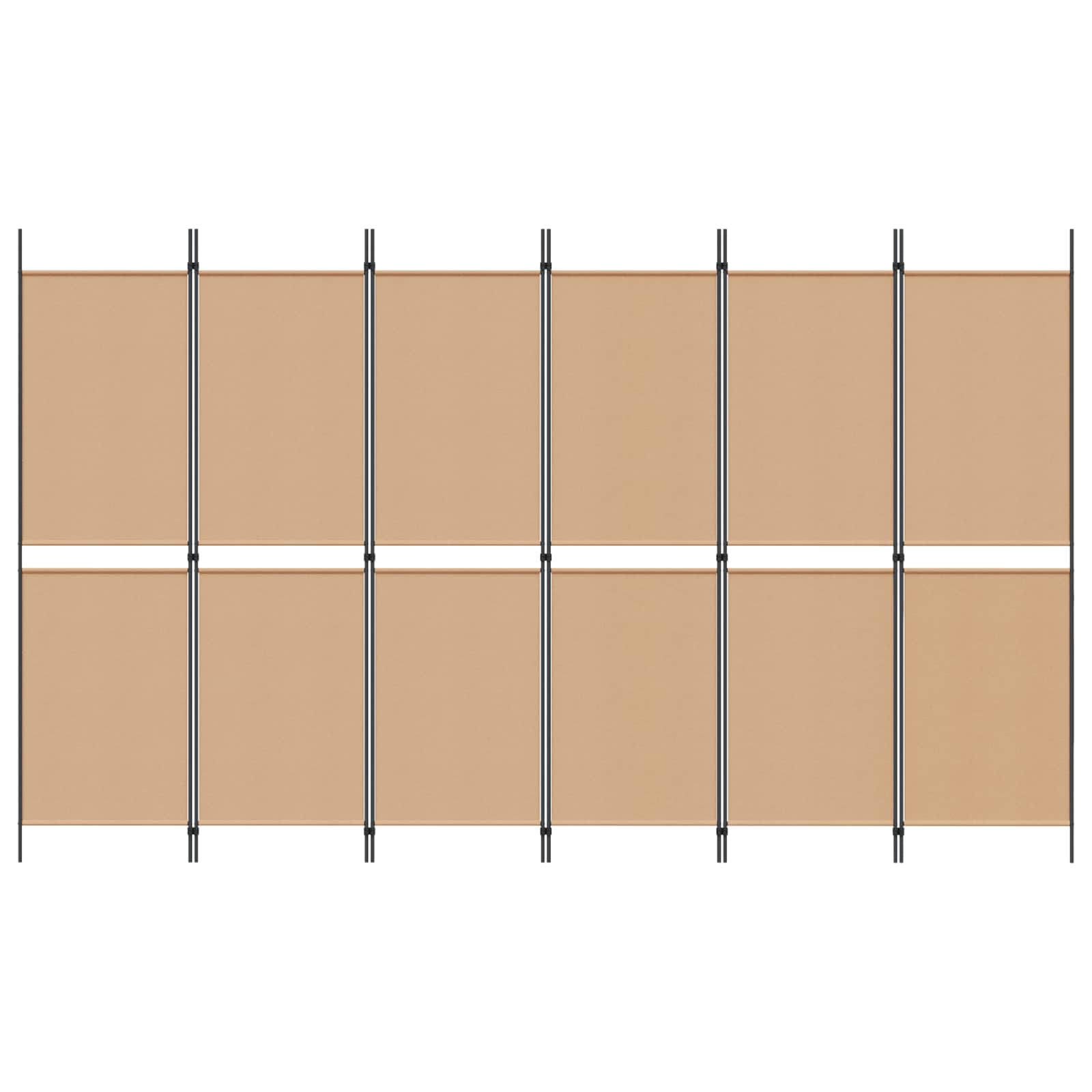 vidaXL 6-Panel Room Divider Beige 300 x 180 cm Fabric 4