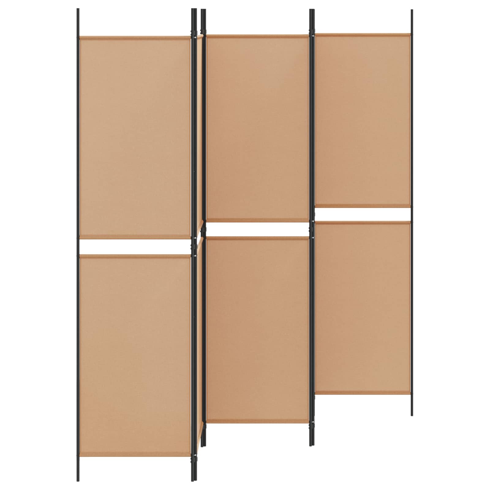 vidaXL 5-Panel Room Divider Beige 250 x 200 cm Fabric 3