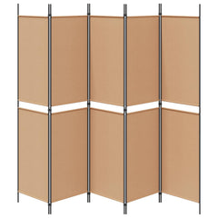 vidaXL 5-Panel Room Divider Beige 250 x 200 cm Fabric 6