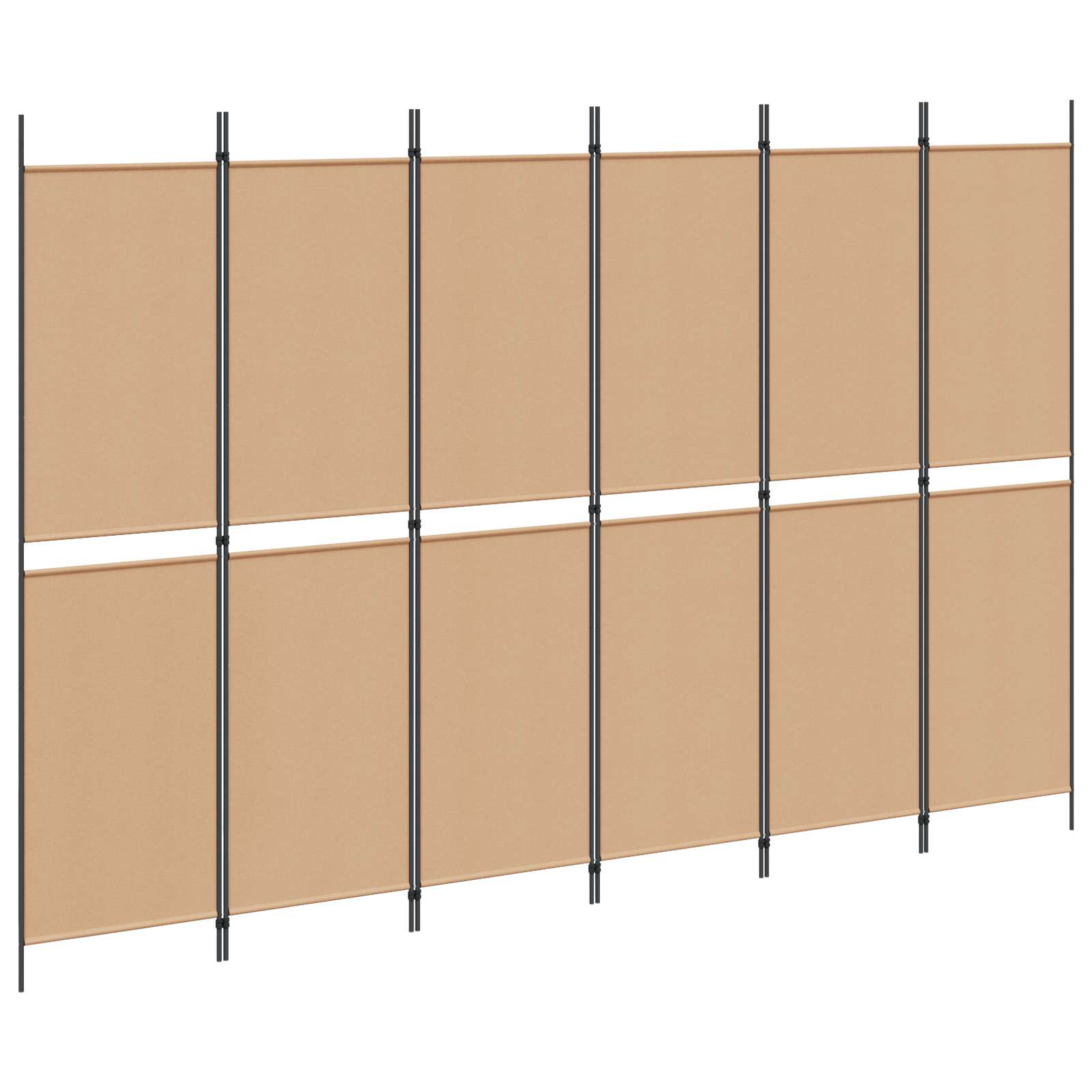vidaXL 6-Panel Room Divider Beige 300 x 200 cm Fabric 2
