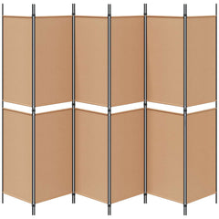 vidaXL 6-Panel Room Divider Beige 300 x 200 cm Fabric 6