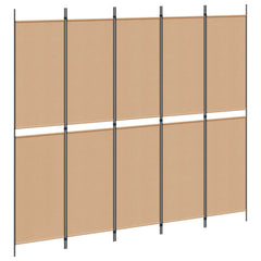 vidaXL 5-Panel Room Divider Beige 250 x 220 cm Fabric 2