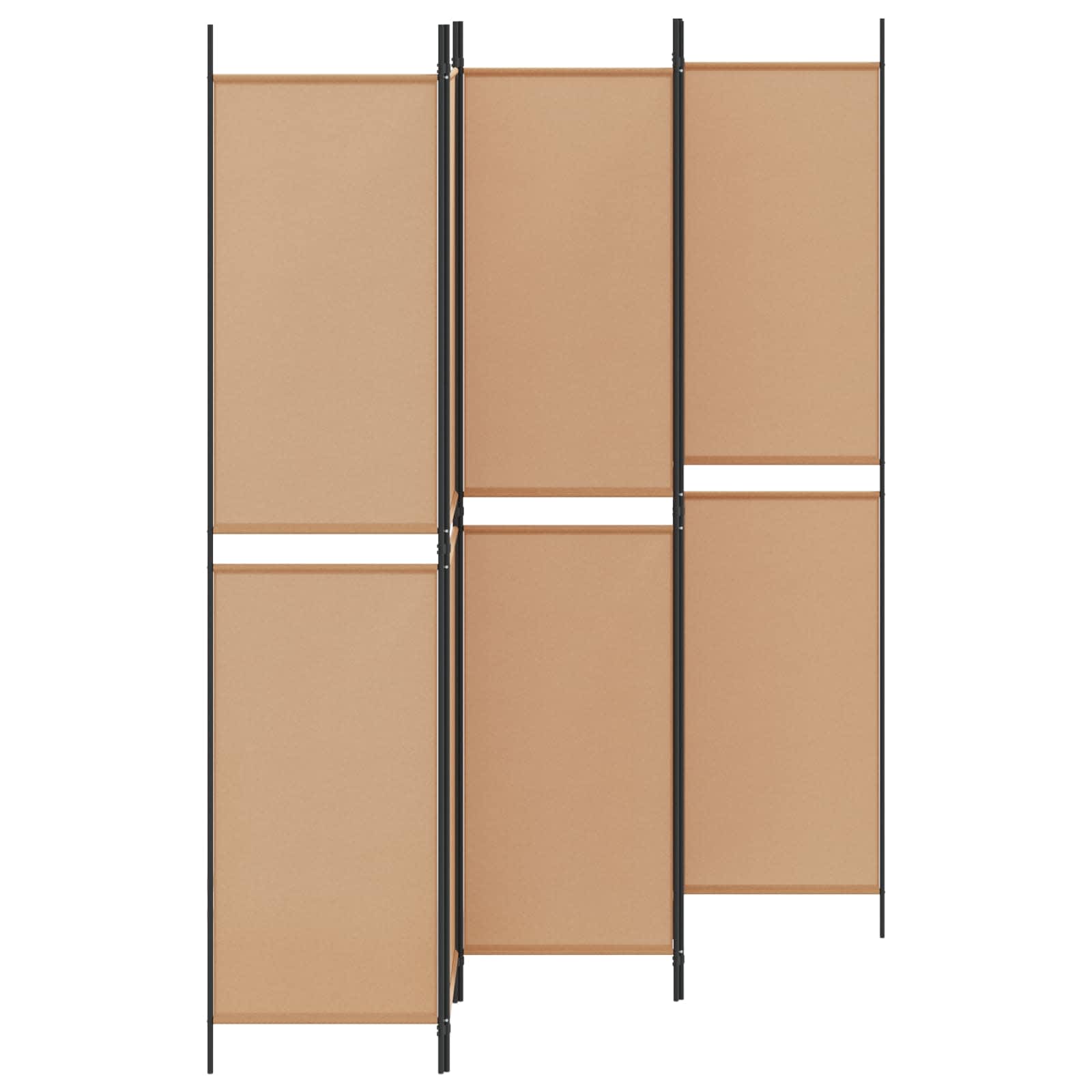 vidaXL 5-Panel Room Divider Beige 250 x 220 cm Fabric 3