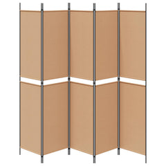 vidaXL 5-Panel Room Divider Beige 250 x 220 cm Fabric 6